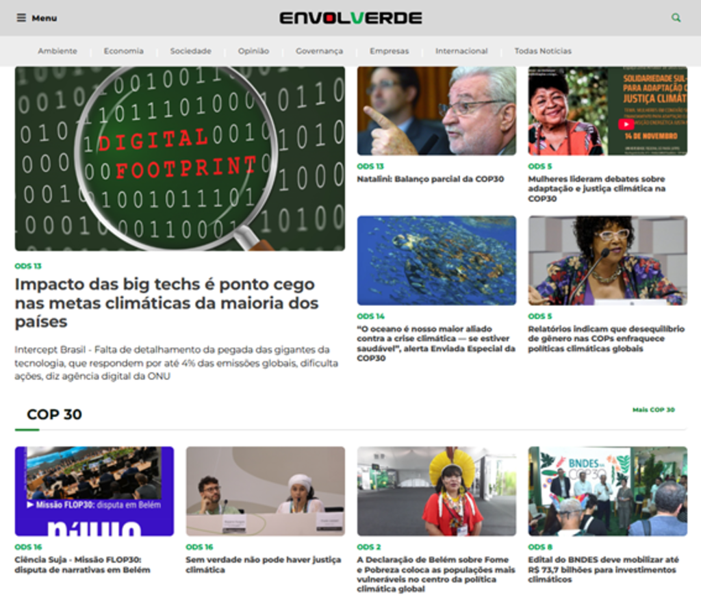 Boletim Envolverde - Casa do Jornalismo Socioambiental na COP 30
